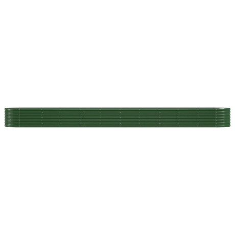 vidaXL Plantenbak 440x80x36 cm gepoedercoat staal groen afbeelding3 - 1