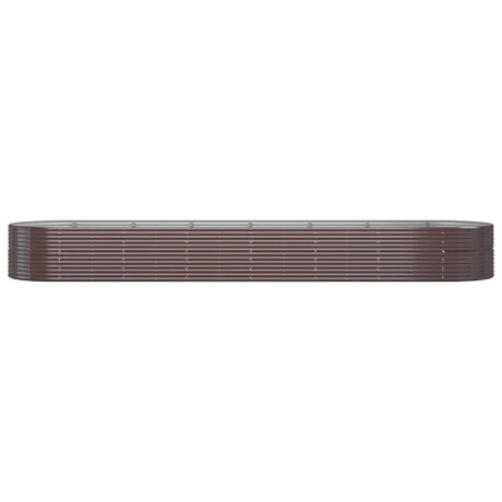 vidaXL Plantenbak 584x140x68 cm gepoedercoat staal bruin afbeelding3 - 1