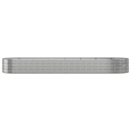 vidaXL Plantenbak 584x140x68 cm gepoedercoat staal zilverkleurig afbeelding3 - 1
