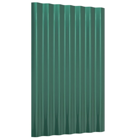 vidaXL Dakpanelen 12 st 60x36 cm gepoedercoat staal groen afbeelding3 - 1