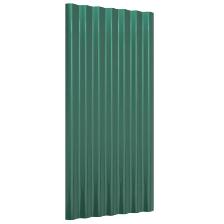 vidaXL Dakpanelen 12 st 80x36 cm gepoedercoat staal groen afbeelding3 - 1