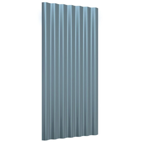 vidaXL Dakpanelen 12 st 80x36 cm gepoedercoat staal grijs afbeelding3 - 1