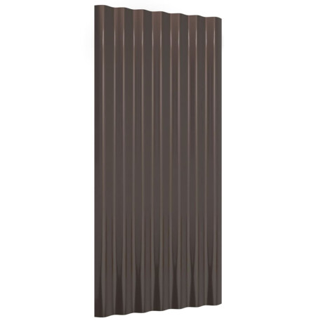 vidaXL Dakpanelen 12 st 80x36 cm gepoedercoat staal bruin afbeelding3 - 1