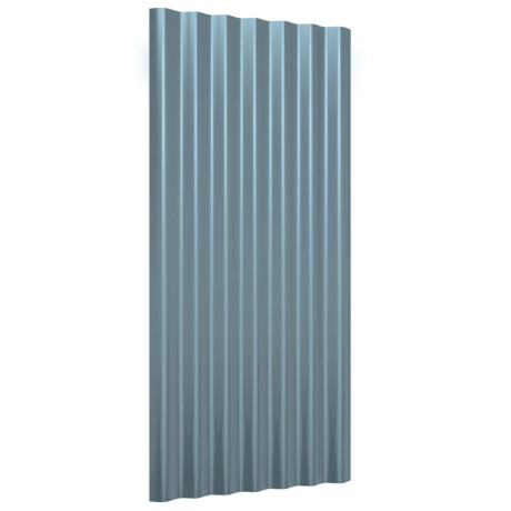 vidaXL Dakpanelen 36 st 80x36 cm gepoedercoat staal grijs afbeelding3 - 1
