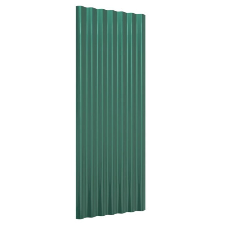 vidaXL Dakpanelen 12 st 100x36 cm gepoedercoat staal groen afbeelding3 - 1
