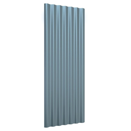 vidaXL Dakpanelen 12 st 100x36 cm gepoedercoat staal grijs afbeelding3 - 1