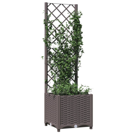 vidaXL Plantenbak met latwerk 40x40x136 cm polypropeen bruin afbeelding3 - 1