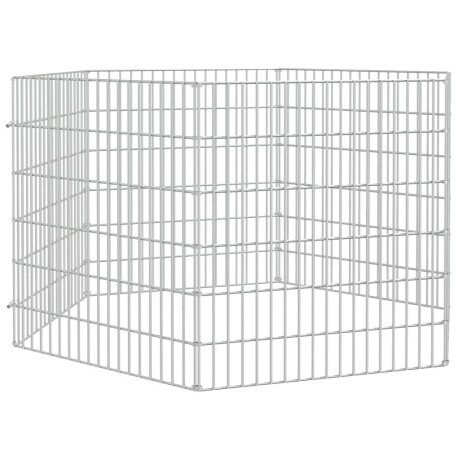 vidaXL Dierenverblijf 6 panelen 54x60 cm gegalvaniseerd ijzer afbeelding3 - 1