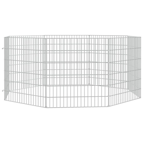vidaXL Dierenverblijf 8 panelen 54x60 cm gegalvaniseerd ijzer afbeelding3 - 1