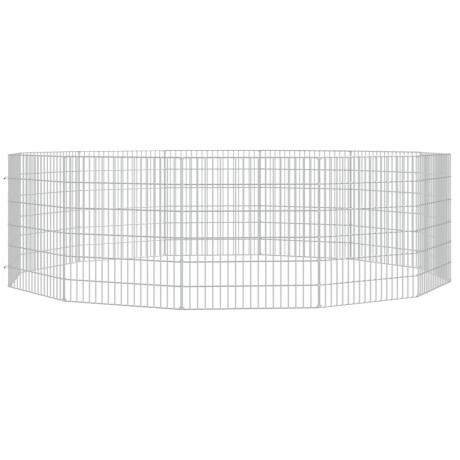 vidaXL Dierenverblijf 12 panelen 54x60 cm gegalvaniseerd ijzer afbeelding3 - 1