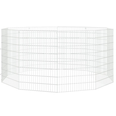 vidaXL Dierenverblijf 10 panelen 54x80 cm gegalvaniseerd ijzer afbeelding3 - 1