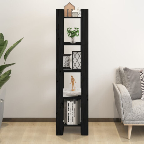vidaXL Boekenkast/kamerscherm 41x35x160 cm massief grenenhout zwart afbeelding3 - 1