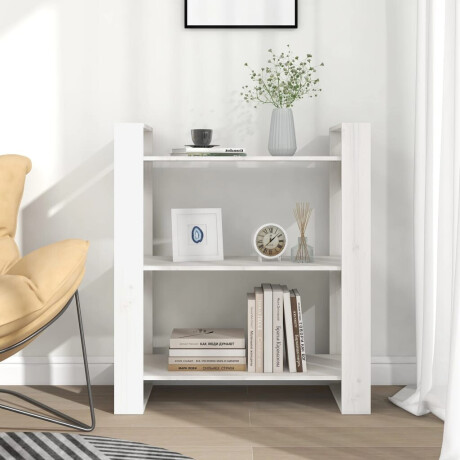 vidaXL Boekenkast/kamerscherm 80x35x91 cm massief grenenhout wit afbeelding3 - 1