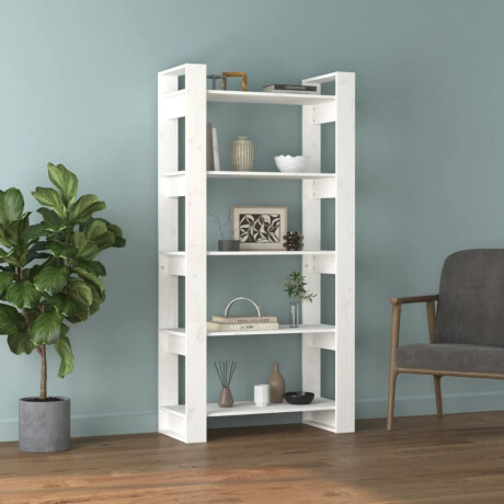 vidaXL Boekenkast/kamerscherm 80x35x160 cm massief hout wit afbeelding3 - 1
