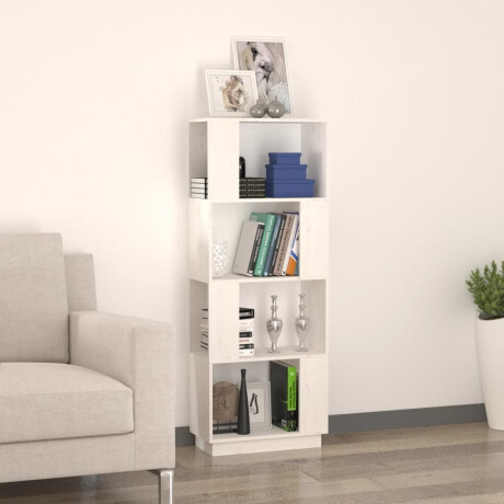 vidaXL Boekenkast/kamerscherm 51x25x132 cm massief grenenhout wit afbeelding3 - 1