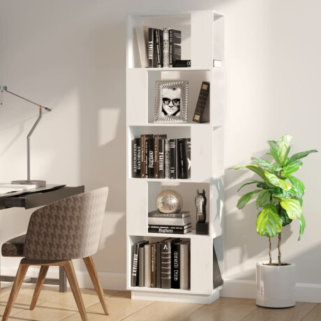 vidaXL Boekenkast/kamerscherm 51x25x163,5 cm massief grenenhout wit afbeelding3 - 1