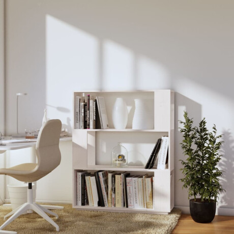 vidaXL Boekenkast/kamerscherm 80x25x101 cm massief grenenhout wit afbeelding3 - 1