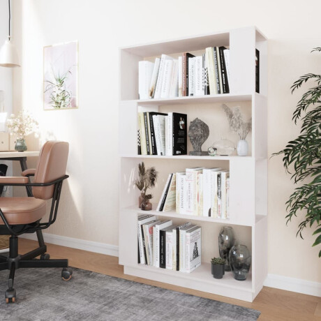 vidaXL Boekenkast/kamerscherm 80x25x132 cm massief grenenhout wit afbeelding3 - 1