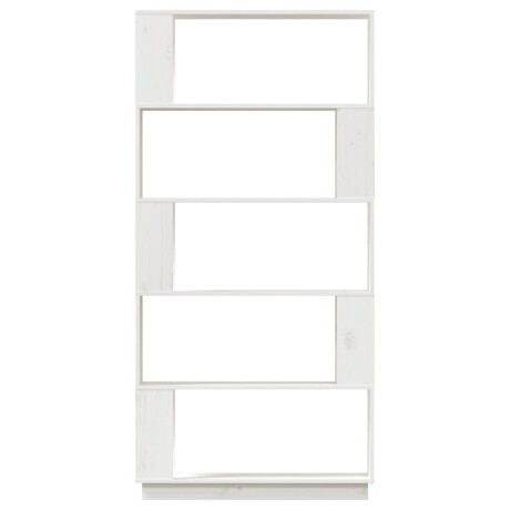 vidaXL Boekenkast/kamerscherm 80x25x163,5 cm massief grenenhout wit afbeelding3 - 1