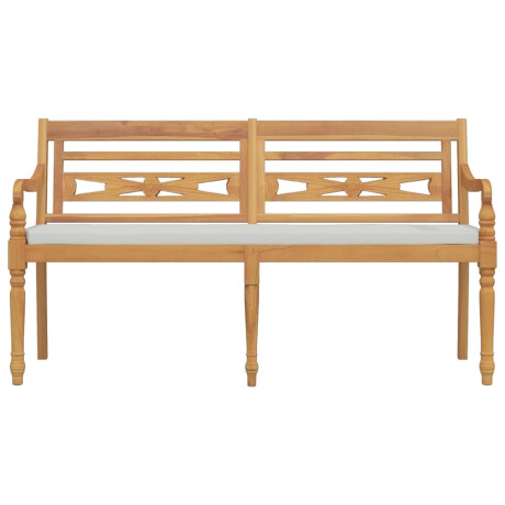 vidaXL Bankje Batavia met kussen 150 cm massief teakhout afbeelding3 - 1