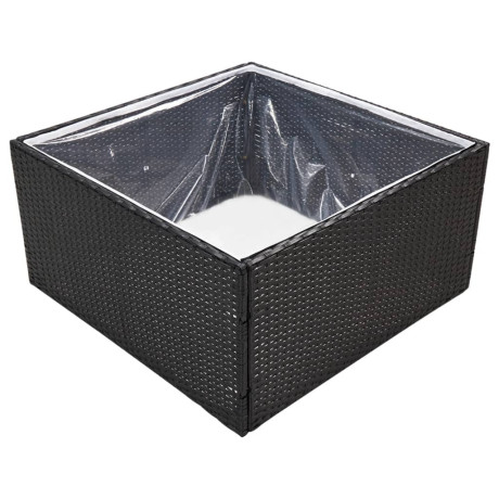 vidaXL Plantenbak 80x80x40 cm poly rattan zwart afbeelding3 - 1