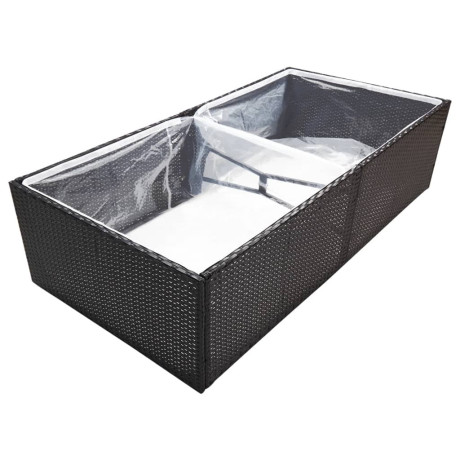 vidaXL Plantenbak 157x80x40 cm poly rattan zwart afbeelding3 - 1