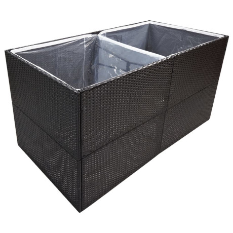 vidaXL Plantenbak 157x80x80 cm poly rattan zwart afbeelding3 - 1