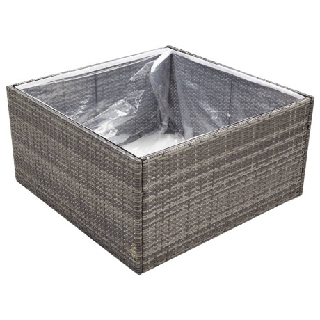 vidaXL Plantenbak 80x80x40 cm poly rattan grijs afbeelding3 - 1