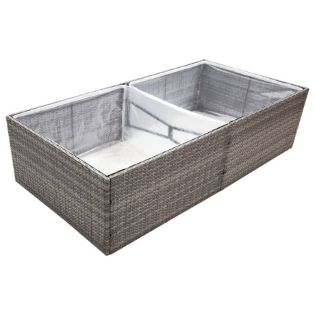 vidaXL Plantenbak 157x80x40 cm poly rattan grijs afbeelding3 - 1