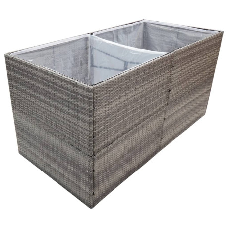 vidaXL Plantenbak 157x80x80 cm poly rattan grijs afbeelding3 - 1