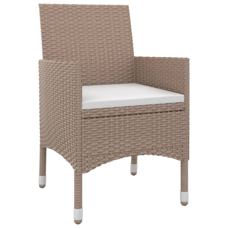 vidaXL 3-delige Tuinset met kussens poly rattan en glas afbeelding3 - 1