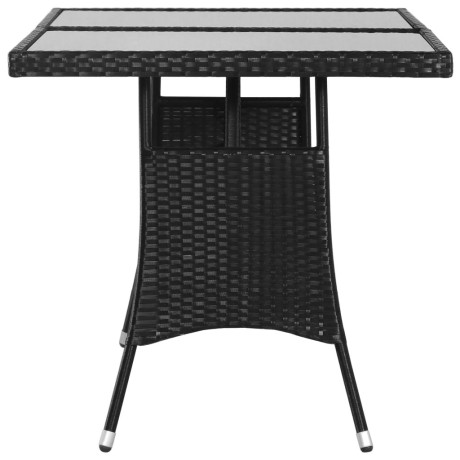 vidaXL Tuintafel 140x80x74 cm poly rattan zwart afbeelding3 - 1