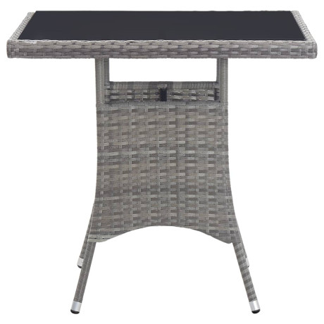 vidaXL Tuintafel 80x80x74 cm poly rattan grijs afbeelding3 - 1