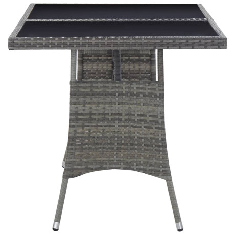 vidaXL Tuintafel 140x80x74 cm poly rattan grijs afbeelding3 - 1