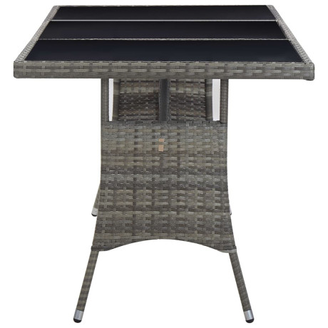 vidaXL Tuintafel 170x80x74 cm poly rattan grijs afbeelding3 - 1