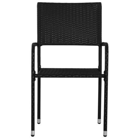 vidaXL Tuinstoelen 4 st stapelbaar poly rattan zwart afbeelding3 - 1