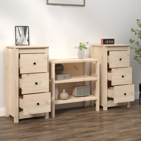 vidaXL Dressoirs 2 st 40x35x80 cm massief grenenhout afbeelding3 - 1