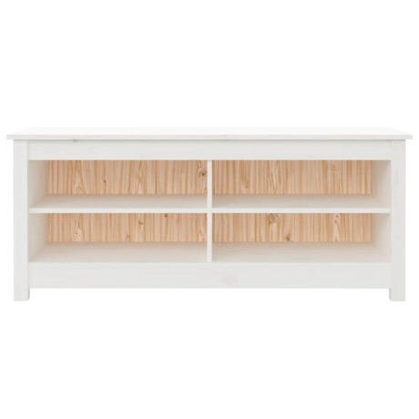 vidaXL Schoenenbank 110x38x45,5 cm massief grenenhout wit afbeelding3 - 1