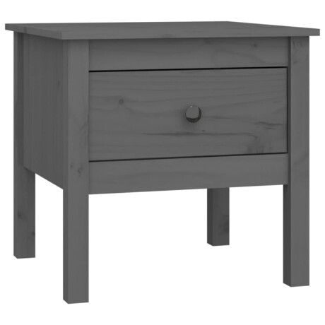 vidaXL Bijzettafels 2 st 50x50x49 cm massief grenenhout grijs afbeelding3 - 1