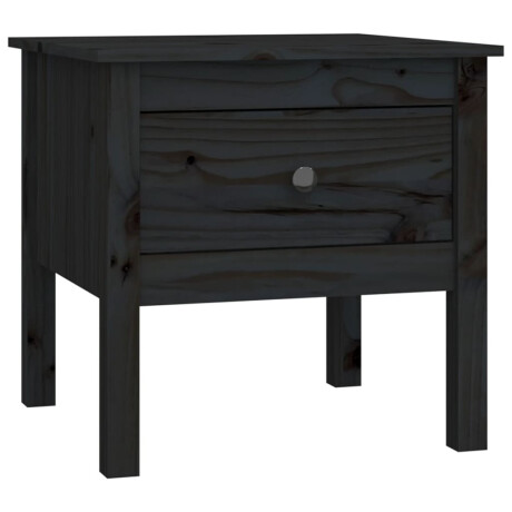 vidaXL Bijzettafels 2 st 50x50x49 cm massief grenenhout zwart afbeelding3 - 1