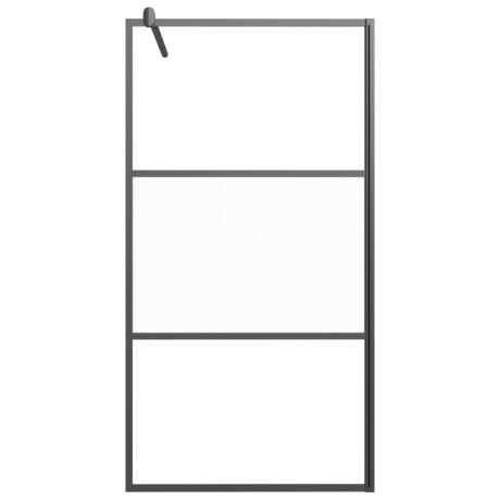 vidaXL Inloopdouchewand 100x195 cm halfmat ESG-glas zwart afbeelding3 - 1