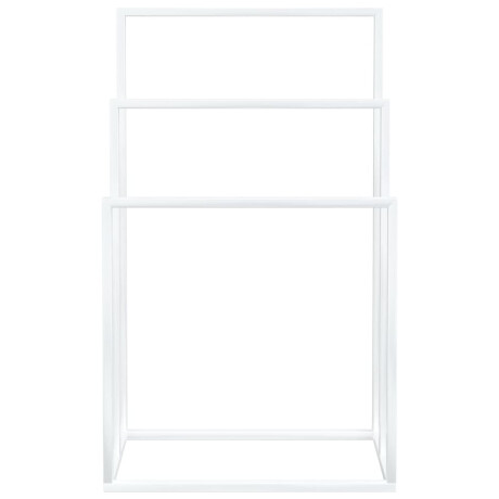 vidaXL Handdoekenrek vrijstaand 48x24x79 cm ijzer wit afbeelding3 - 1