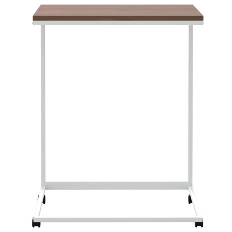 vidaXL Bijzettafel met wieltjes 55x35x70 cm bewerkt hout wit afbeelding3 - 1
