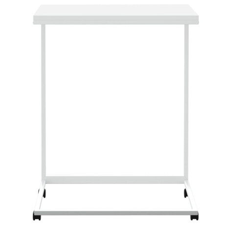 vidaXL Bijzettafel met wieltjes 55x35x70 cm bewerkt hout wit afbeelding3 - 1