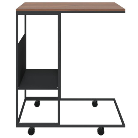vidaXL Bijzettafel met wieltjes 55x36x63,5 cm bewerkt hout zwart afbeelding3 - 1