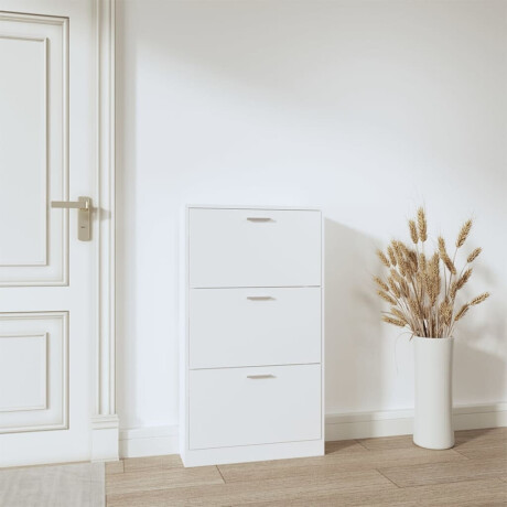 vidaXL Schoenenkast Wit 59x17x108 cm Bewerkt Hout afbeelding3 - 1
