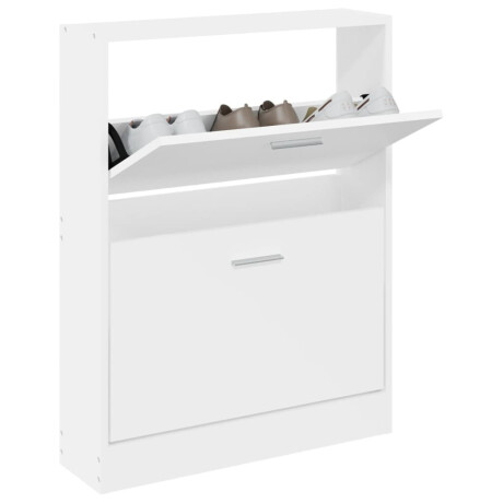 vidaXL Schoenenkast 59x17x81 cm bewerkt hout wit afbeelding3 - 1
