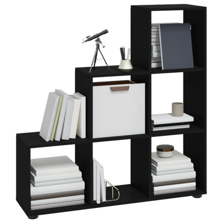 vidaXL Boekenkast trapvormig 107 cm bewerkt hout zwart afbeelding3 - 1