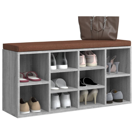 vidaXL Schoenenbank 103x30x48 cm bewerkt hout grijs sonoma eikenkleur afbeelding3 - 1