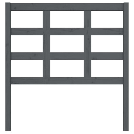 vidaXL Hoofdbord 95,5x4x100 cm massief grenenhout grijs afbeelding3 - 1